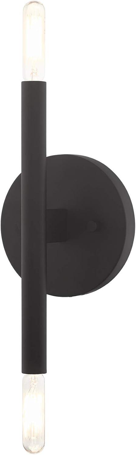 Copenhagen Mid-Century Modern Black and Bronze 2-Light Wall Sconce