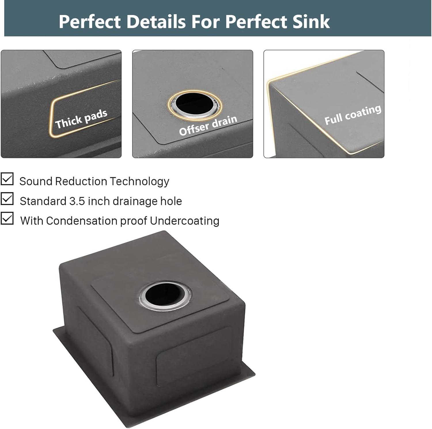 Lordear Undermount Kitchen Sinks 23 inch Small Undermount Bar Sink,16-Gauge Stainless Steel Single Bowl Bar Prep Kitchen Sink One Basin 23x18x10 Inch Handmade