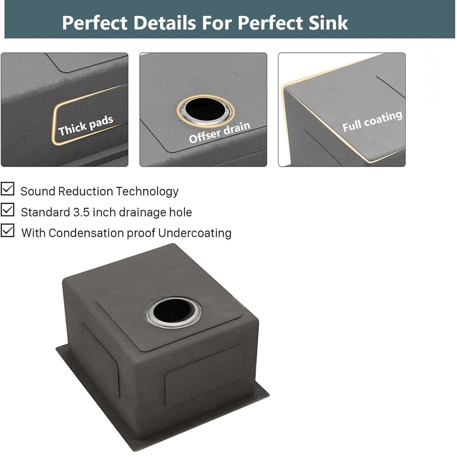 Lordear Undermount Kitchen Sinks 23 inch Small Undermount Bar Sink,16-Gauge Stainless Steel Single Bowl Bar Prep Kitchen Sink One Basin 23x18x10 Inch Handmade