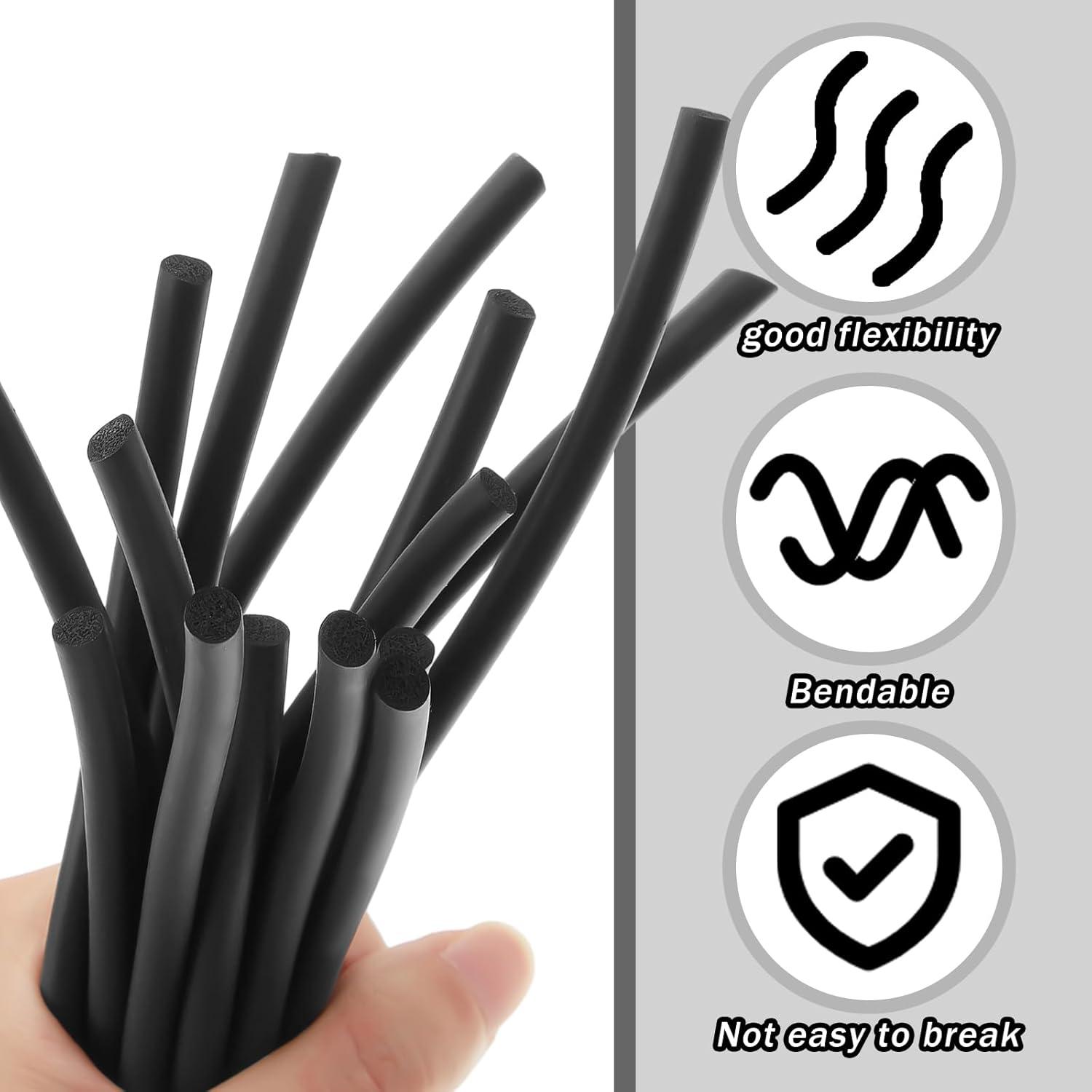 Frienda Backer Rod Foam Rubber Caulk Saver Concrete Expansion Joint Filler Weather Strip Seal for Gaps and Joints(Black, 1/4 Inch x 100 ft)