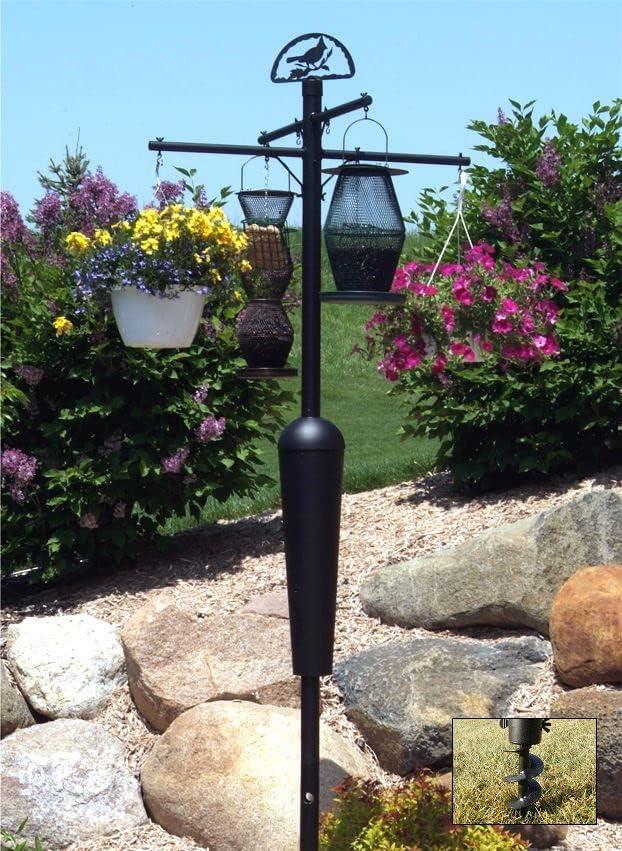 Squirrel Stopper Deluxe Bird Feeder Pole – 100% Squirrel-Proof with Patented Baffle, Heavy-Duty Steel, Easy Installation, Holds 8 Feeders, Wind