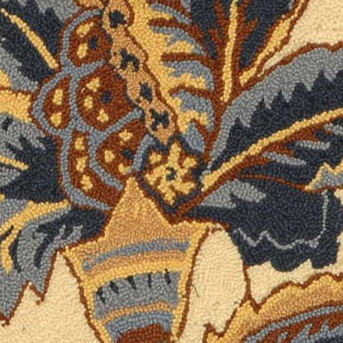 SAFAVIEH Chelsea Garrick Floral Wool Area Rug, Ivory, 3' x 3' Round