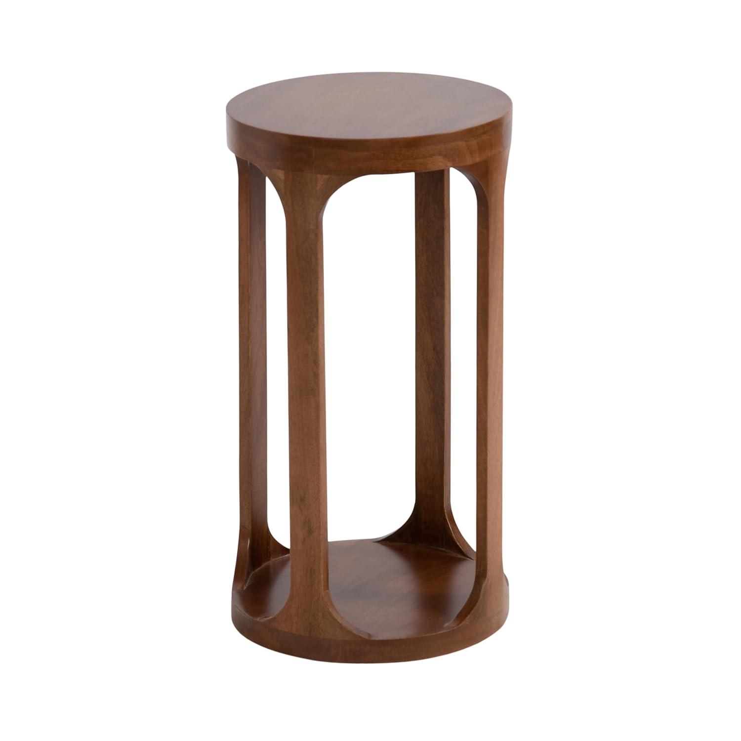 Kate and Laurel Dahl Wood Drink Table, 12x12x23, Walnut Brown