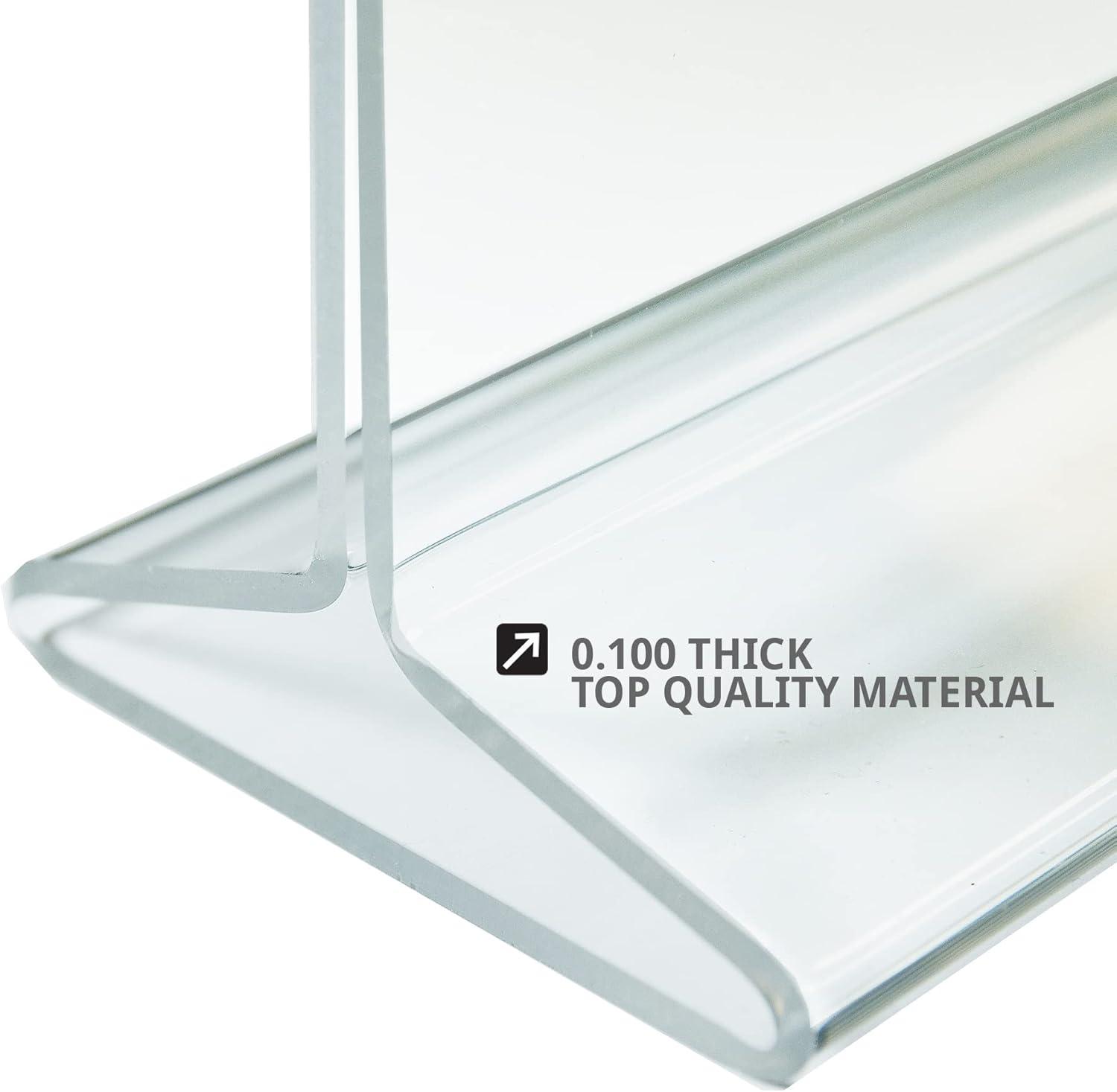 Azar Displays Top Loading Clear Acrylic T-Frame Sign Holder 5.5" Wide x 8.5'' High-Vertical, 10-Pack (Set of 10)