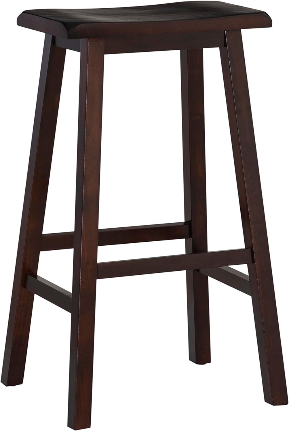 30" Saddle Backless Sloping Seat Barstool Wood Brown - Linon