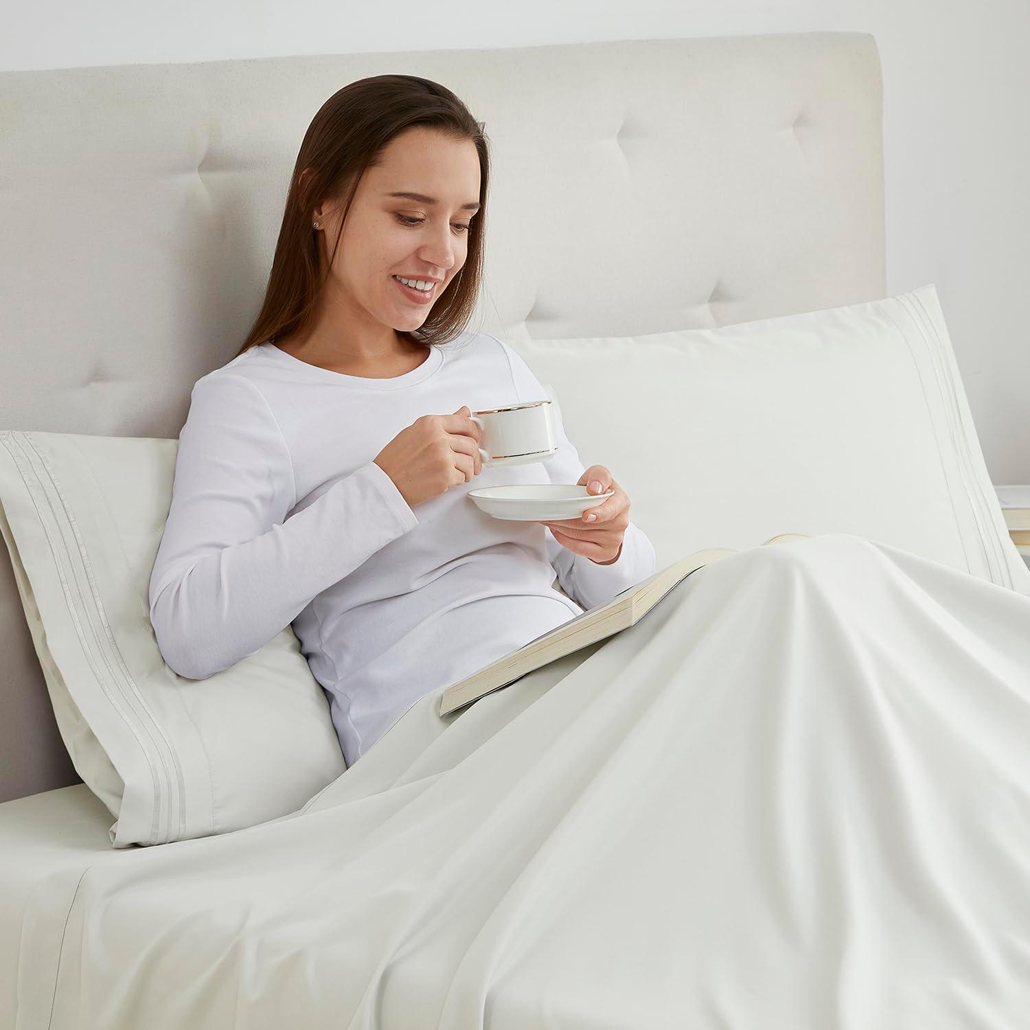 Nestl Luxury Soft Microfiber Standard/Queen Size Pillowcases, Set of 2, Off White
