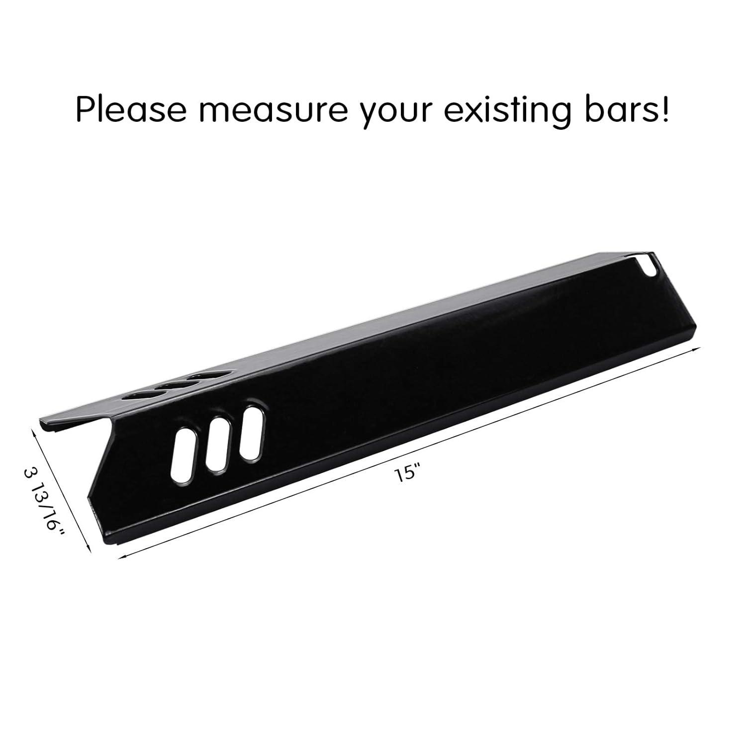 Unicook 15 Inch Grill Heat Plates for Dyna-Glo, Grill Burner Covers, Grill Parts Porcelain Heat Shields for Backyard, 4 Pack