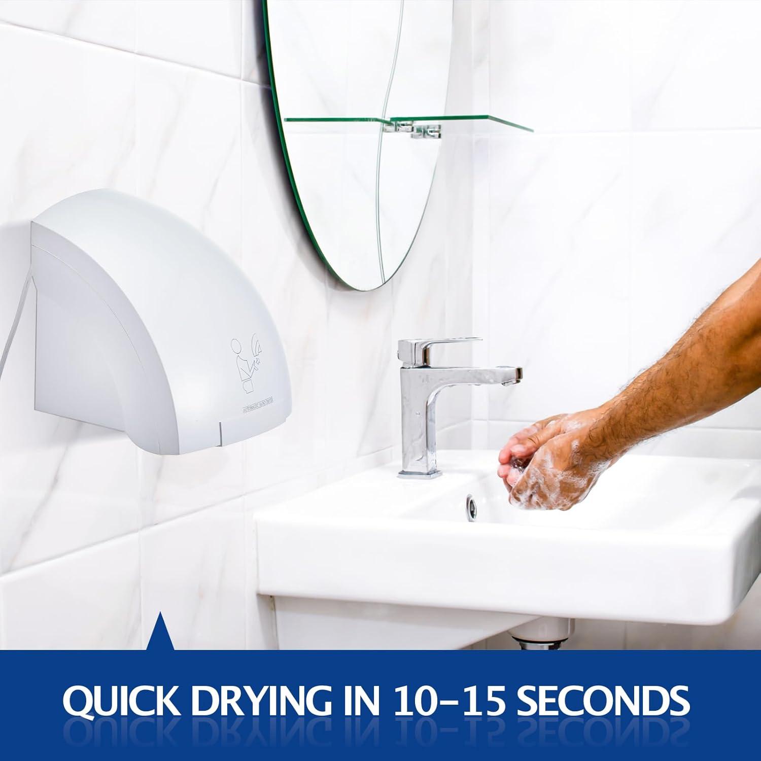 NATIONAL WINDOW 2 Pcs Electric Hand Dryer Commercial Compact Air Wiper Automatic Hand Air Dryer For Dry Machine Wall Business Home Household Restroom Office Mall, 110V,1200W