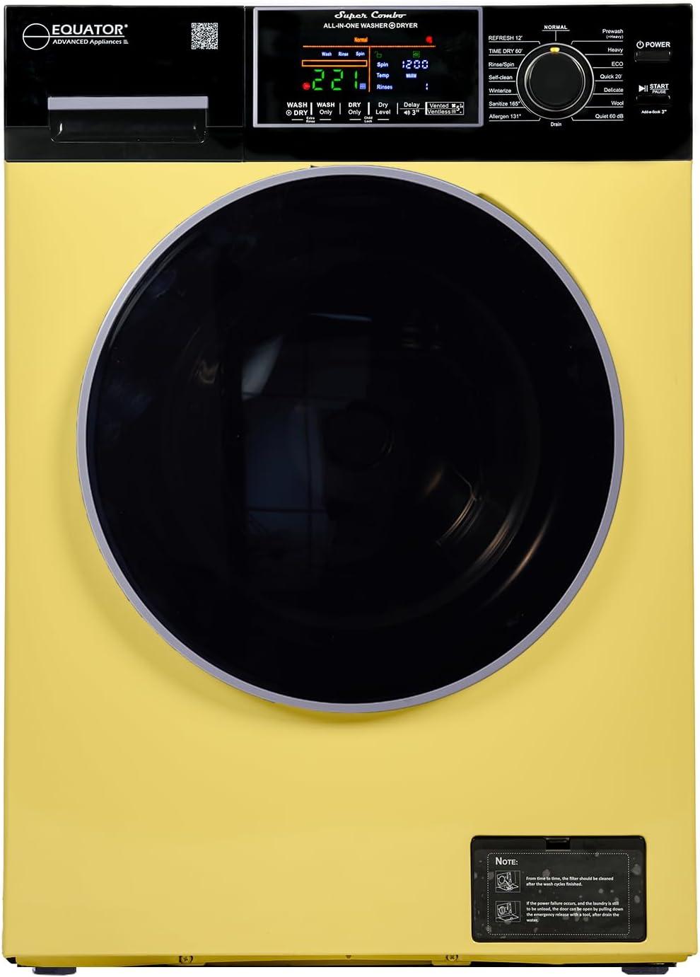 Equator Ver3 Combo Washer Vented/Ventless Dry-1400RPM Color Coded Display Y/B
