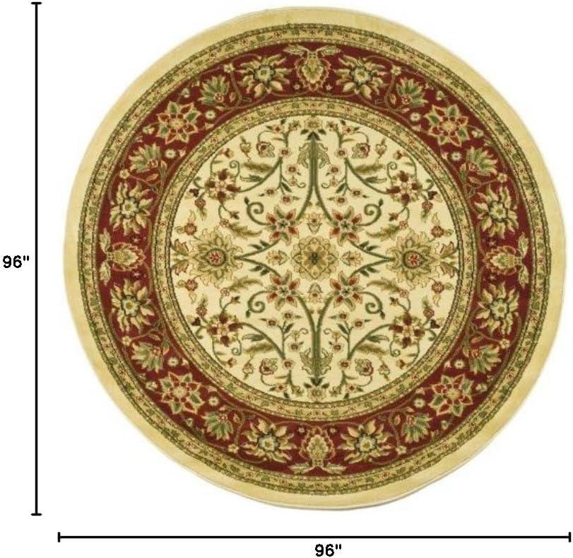 Lyndhurst LNH212 Power Loomed Area Rug - Ivory/Rust - 8' round - Safavieh.