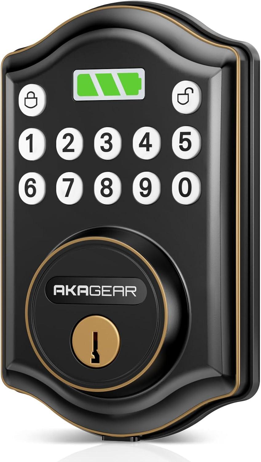 Keyless Entry Door Lock with Keypad - Smart Deadbolt for Front Door with 2 Keys - Auto Lock - Easy Installation - DS10 Mini (Oil Rubbed Bronze)