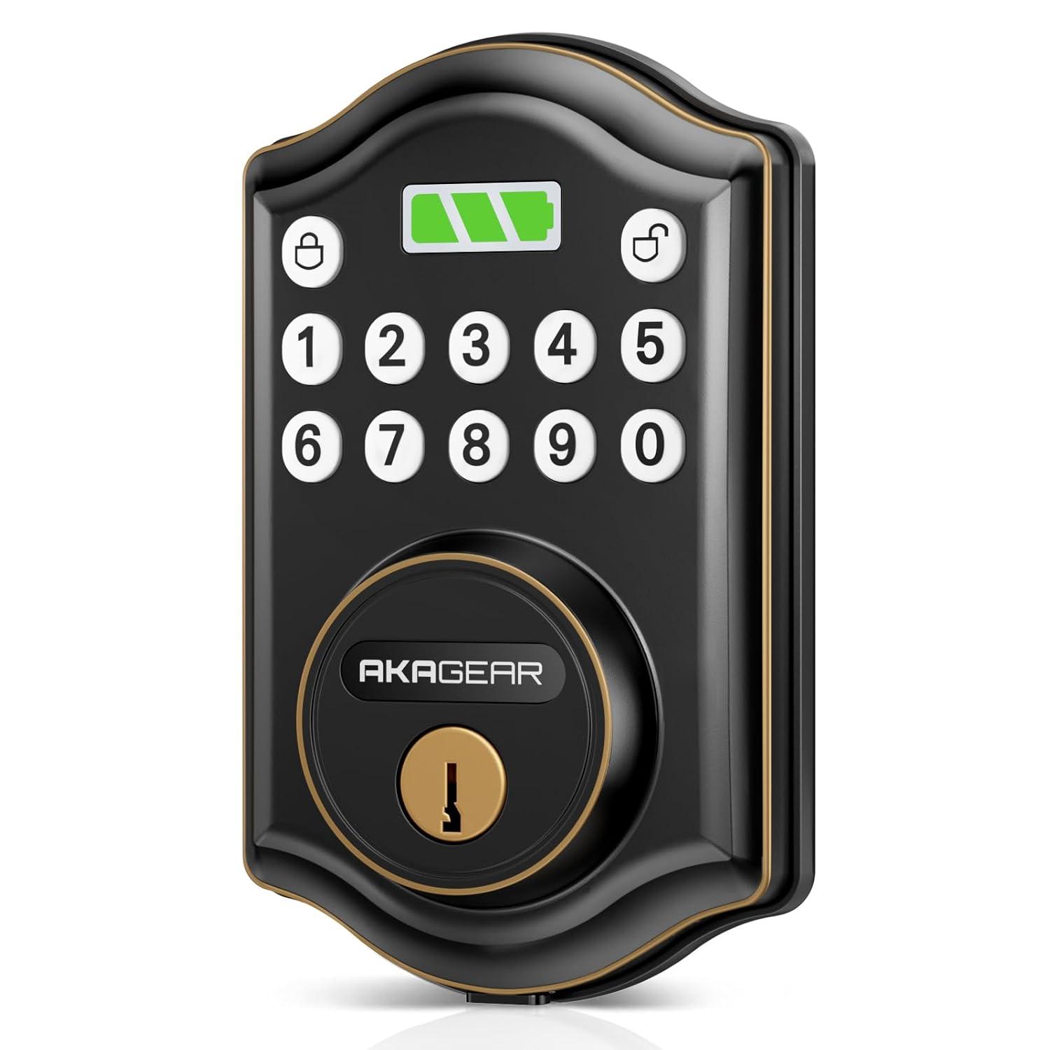 Keyless Entry Door Lock with Keypad - Smart Deadbolt for Front Door with 2 Keys - Auto Lock - Easy Installation - DS10 Mini (Oil Rubbed Bronze)