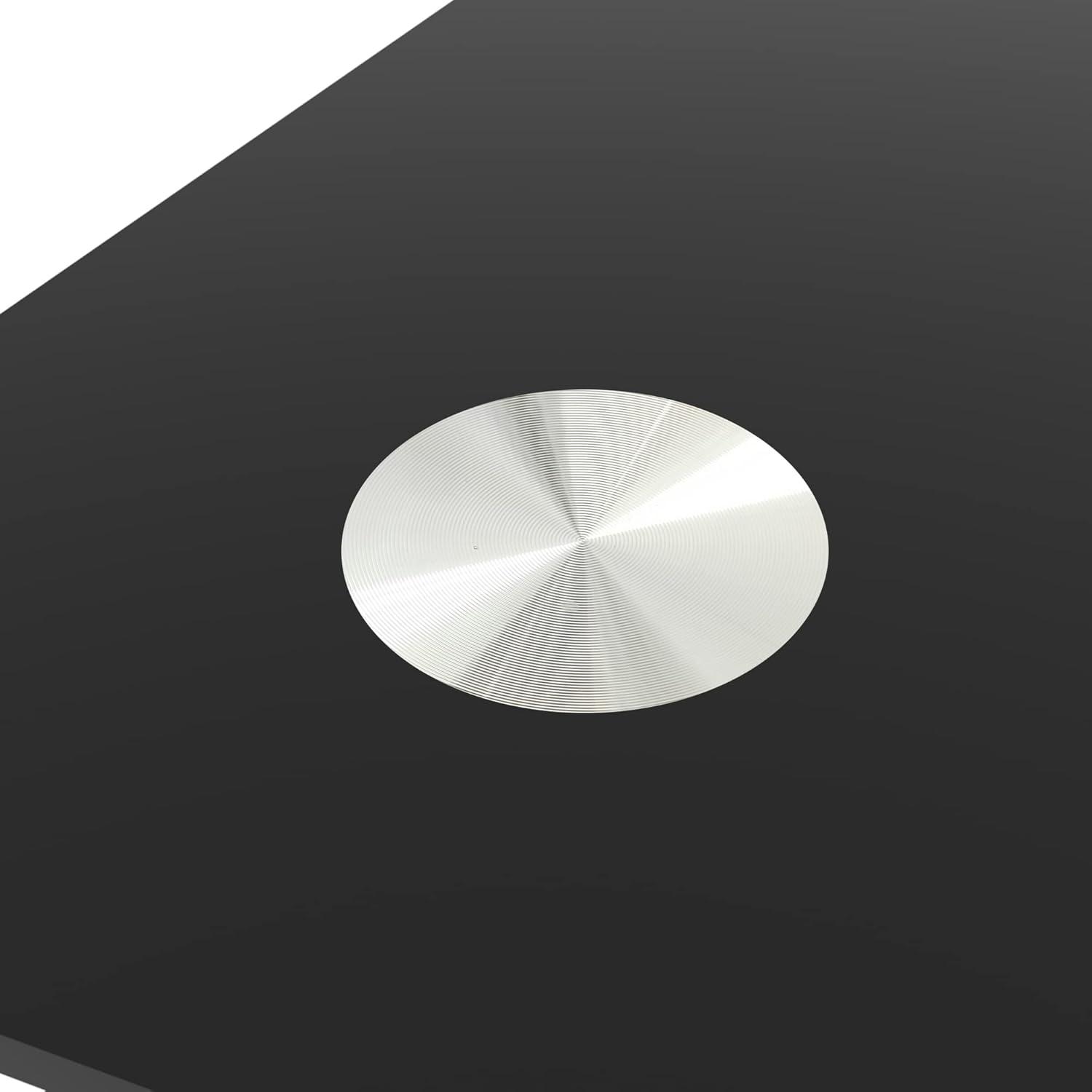 Modern Tempered Glass Black Dining Table - Rectangular Metal Legs for Living Room and Kitchen