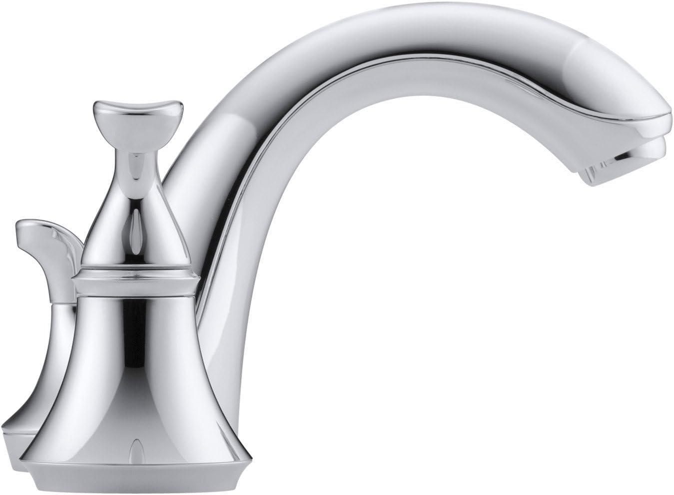 Elegant Forte Polished Chrome 8" Widespread Double Handle Bathroom Faucet