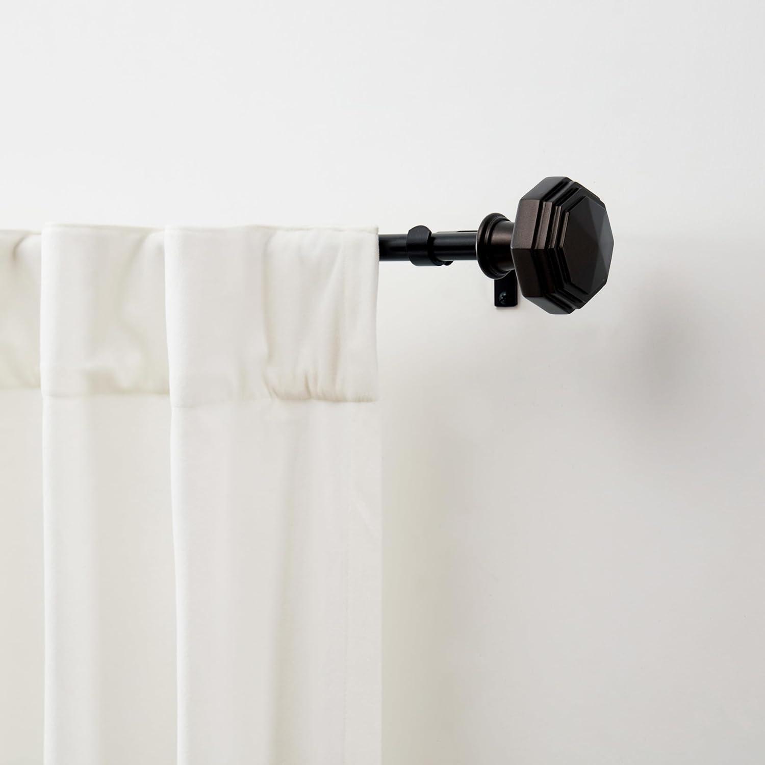 Oil Rubbed Bronze Adjustable Metal Curtain Rod with Finials