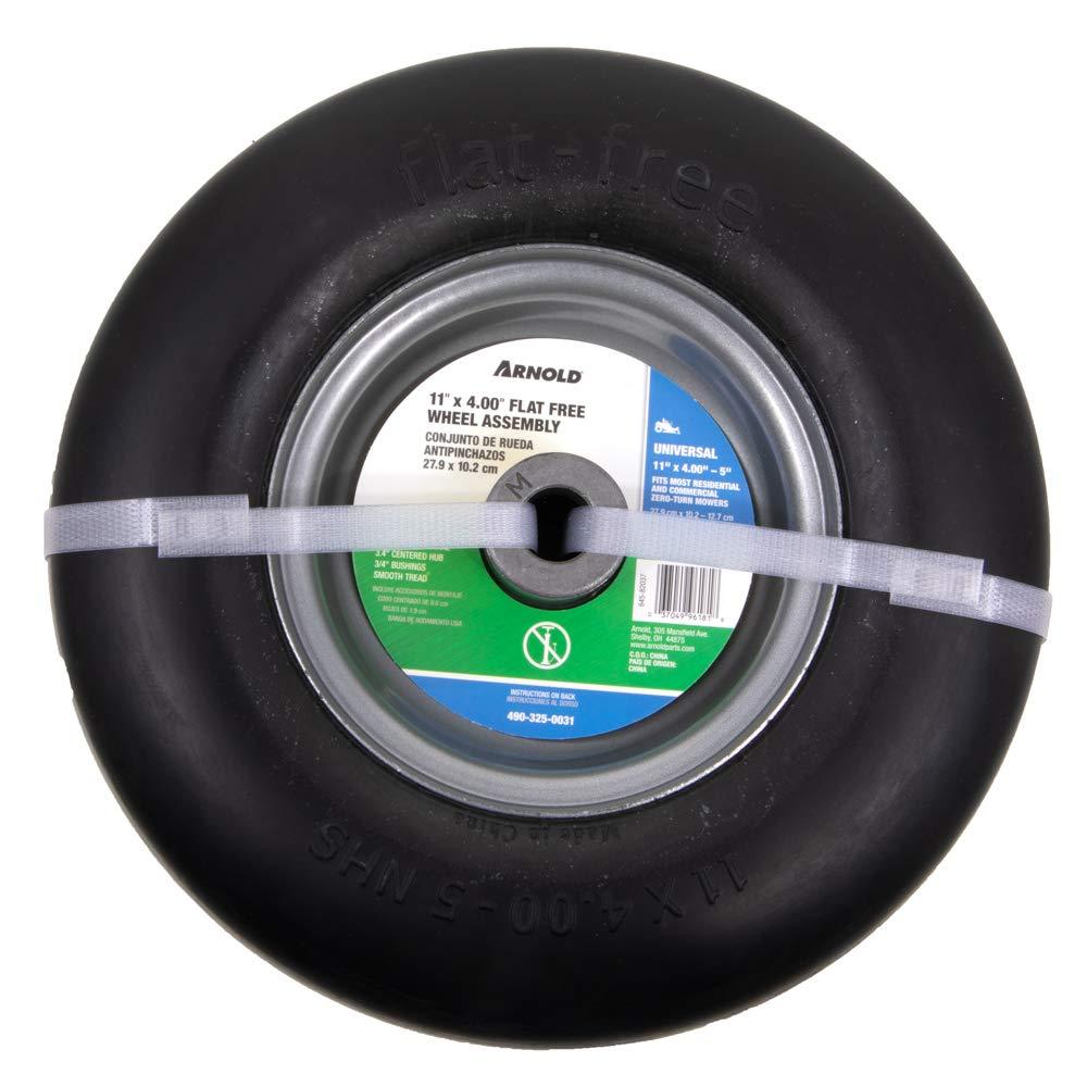 Arnold 11" x 4" Universal Replacement Flat-Free Tire for Zero-Turn Mowers, Black