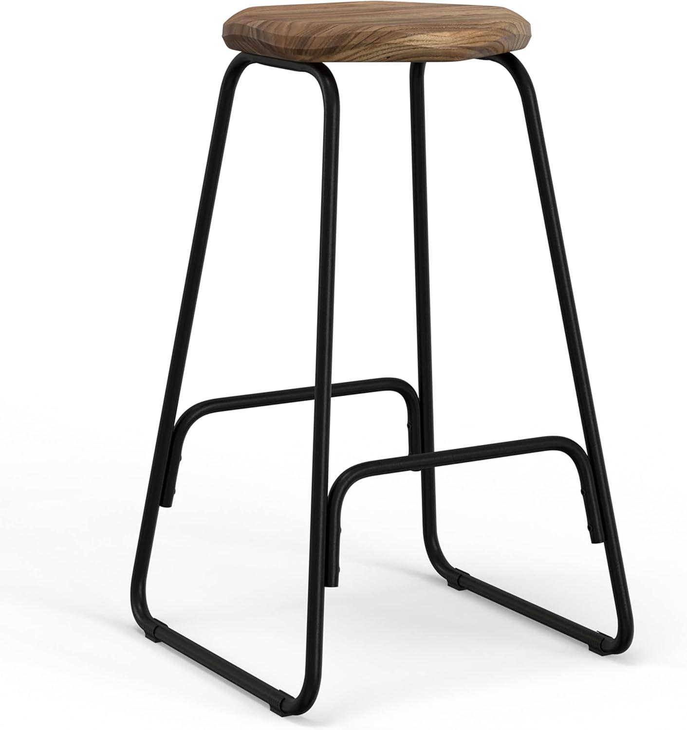 Orson Industrial Metal Saddle Counter Height Stool (Set of 2) in Natural