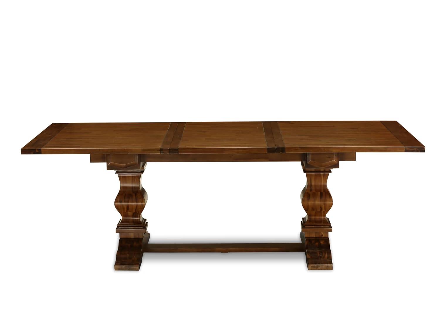 Lassale Removable Leaf Acacia Solid Wood Dining Set