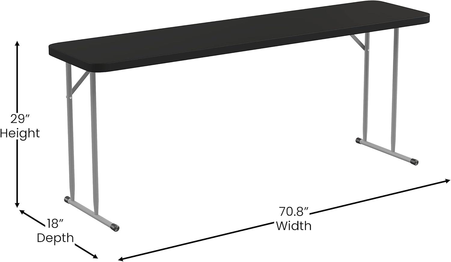 BizChair 6-Foot Black Plastic Folding Training Table