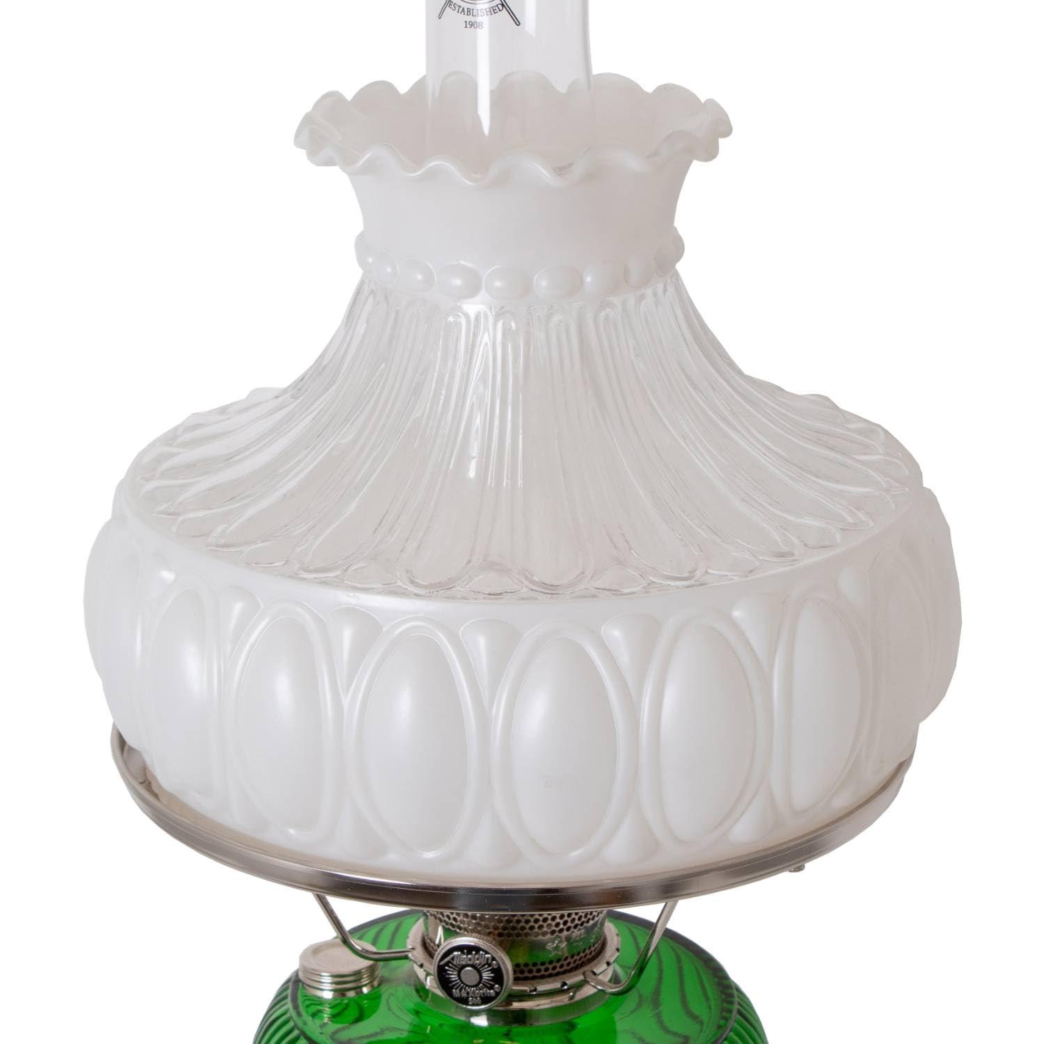 Aladdin Oil Lamp Glass Shade Fits 10 in Shade Ring Base, Diffuses, Softens and Disperses Light, White Frosted Glass