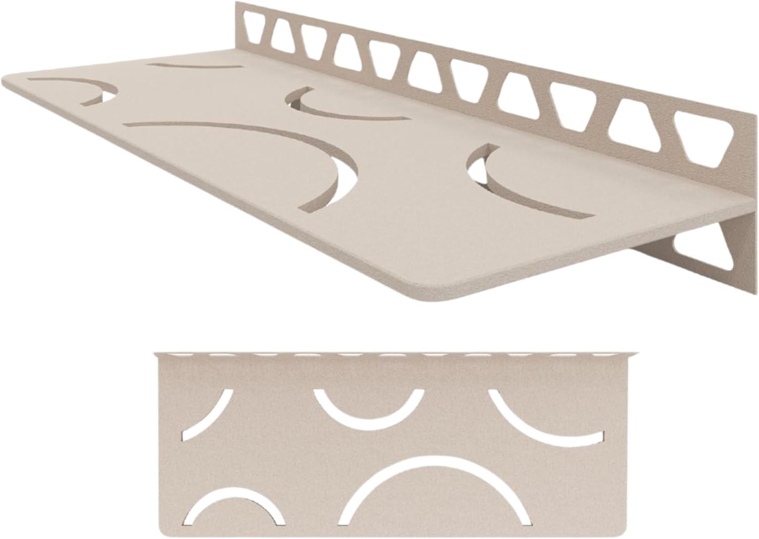 Schluter Rectangular Shelf for Tiled Walls - 4mm Thick, Curve Design, Aluminum Material, Cream Finish - SWS1D6TSC