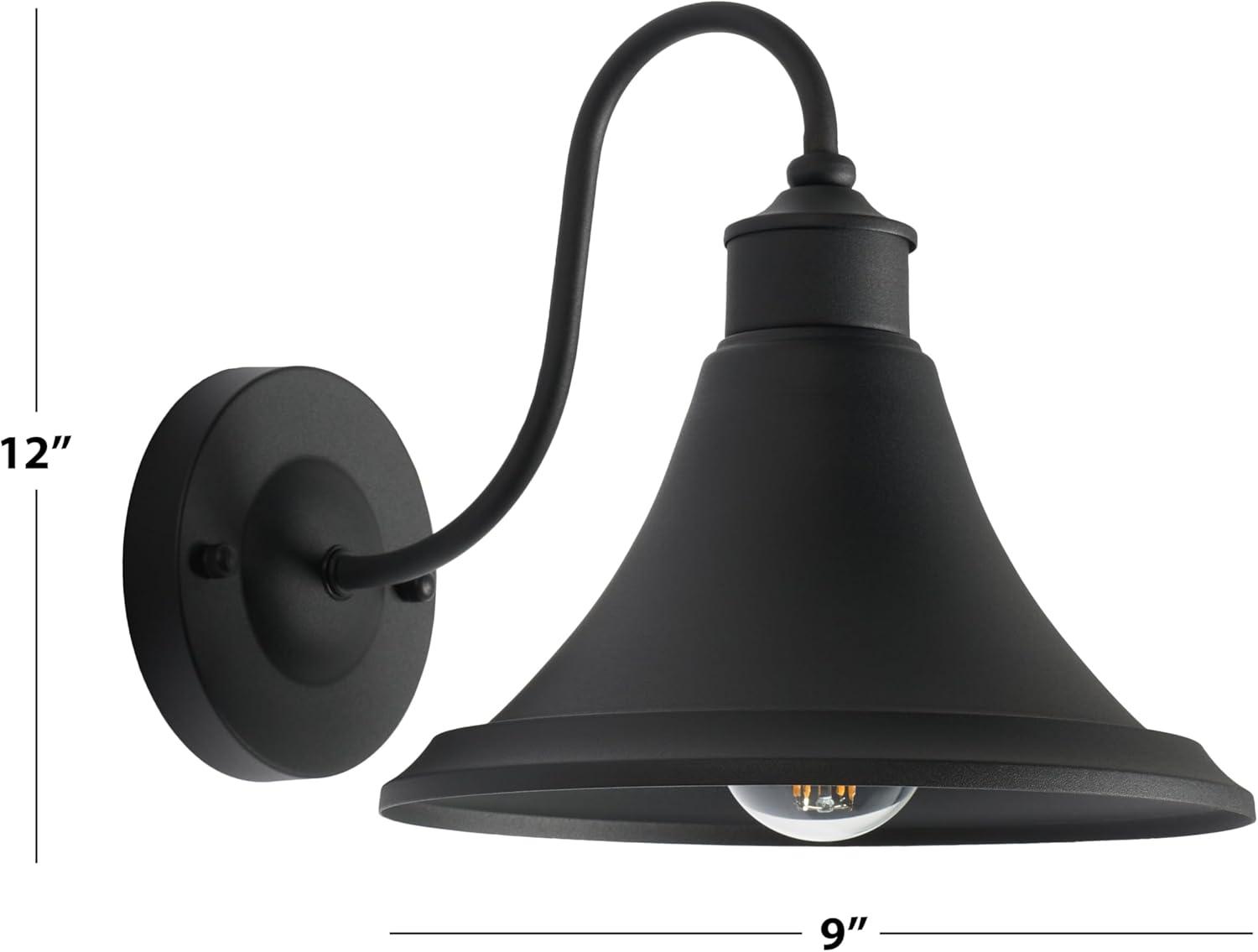 Graylyn 9" Outdoor Wall Sconce (Set of 2) - PLT7016 - Black - Safavieh