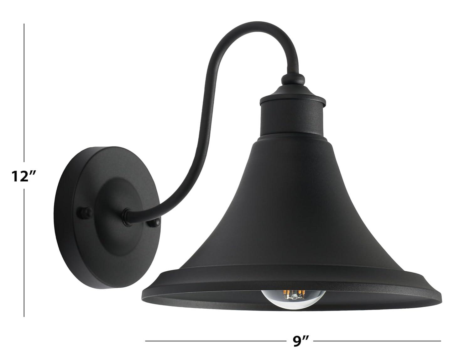Graylyn 9" Outdoor Wall Sconce (Set of 2) - PLT7016 - Black - Safavieh
