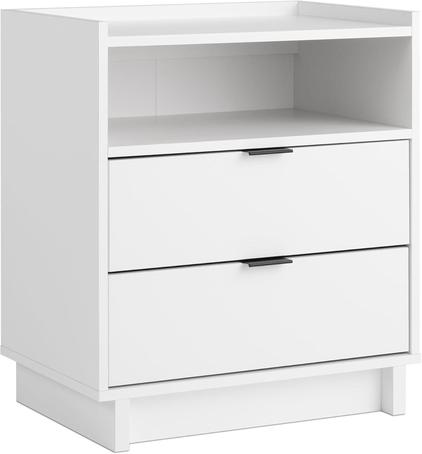 Prepac 23.75" Wide Simply Modern 2 Drawer Nightstand White