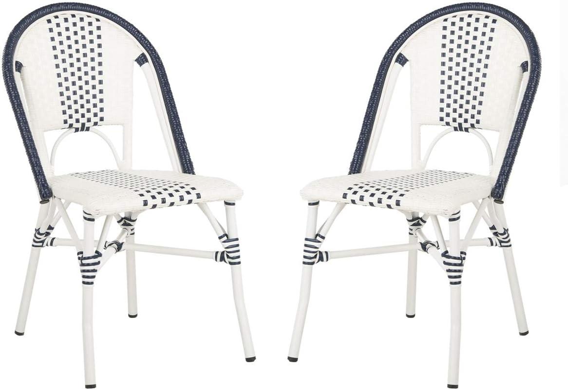 Zoya Chair (Set Of 2) - Indoor/Outdoor - PAT4037 - Blue/White - Safavieh