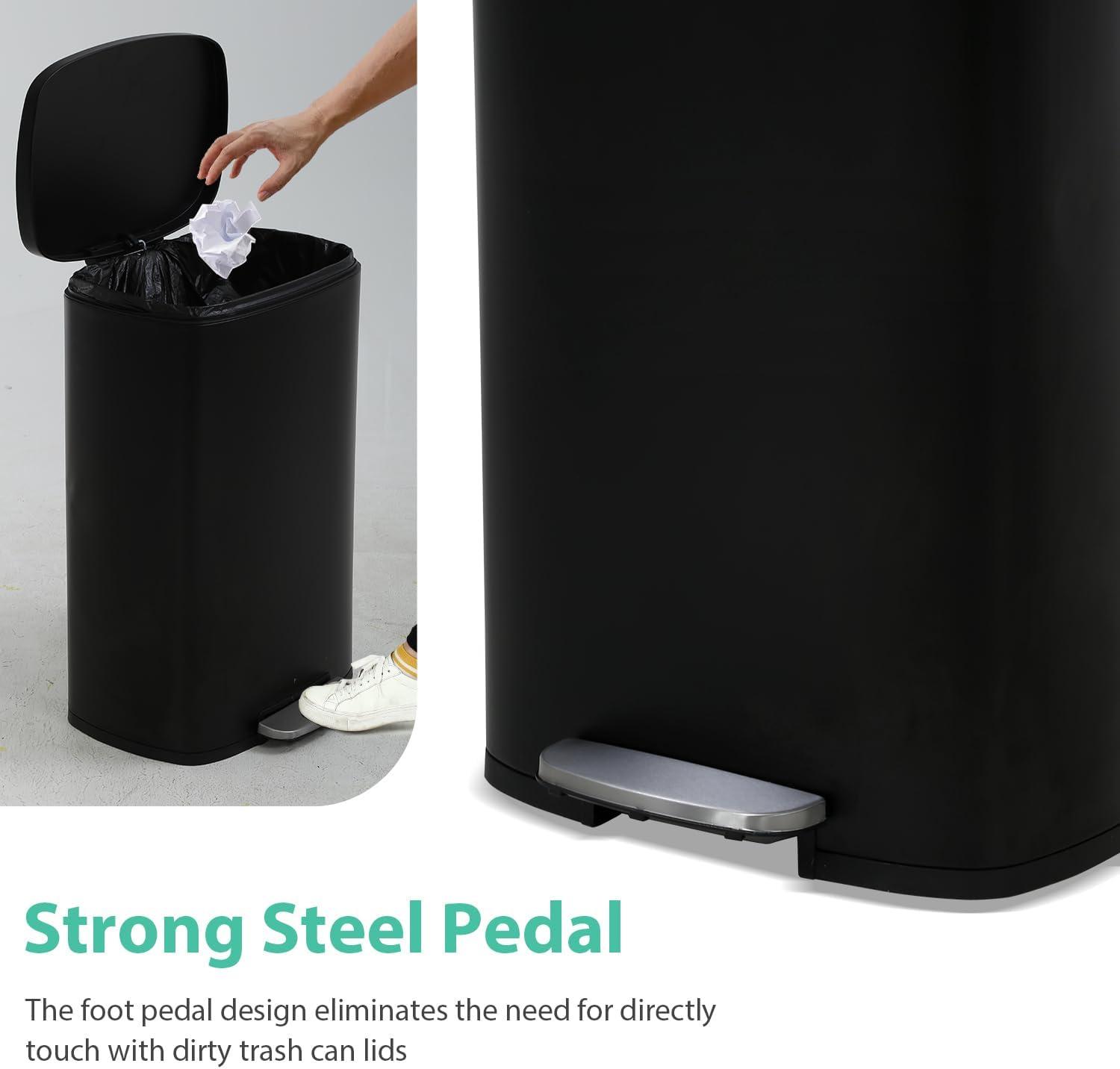 Sangdo Steel 13 Gallon Step on Trash Can | Wayfair