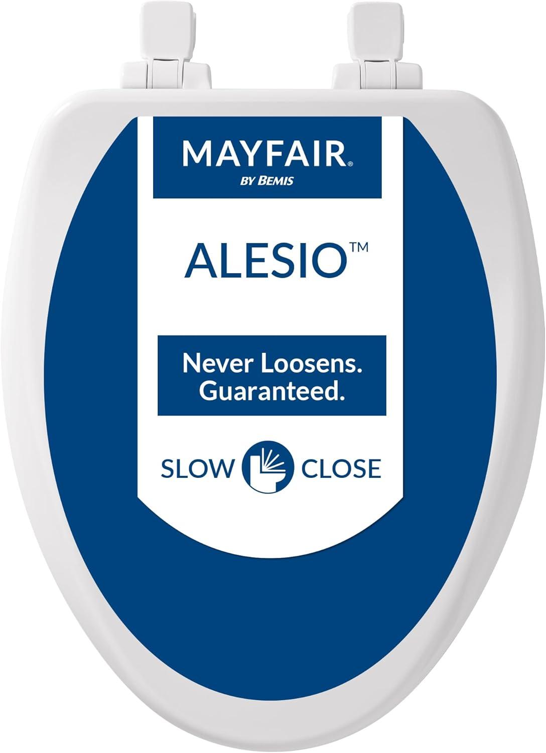 Mayfair by Bemis Alesio Enameled Wood Toilet Seat Removes for Easy Cleaning and Never Loosens White