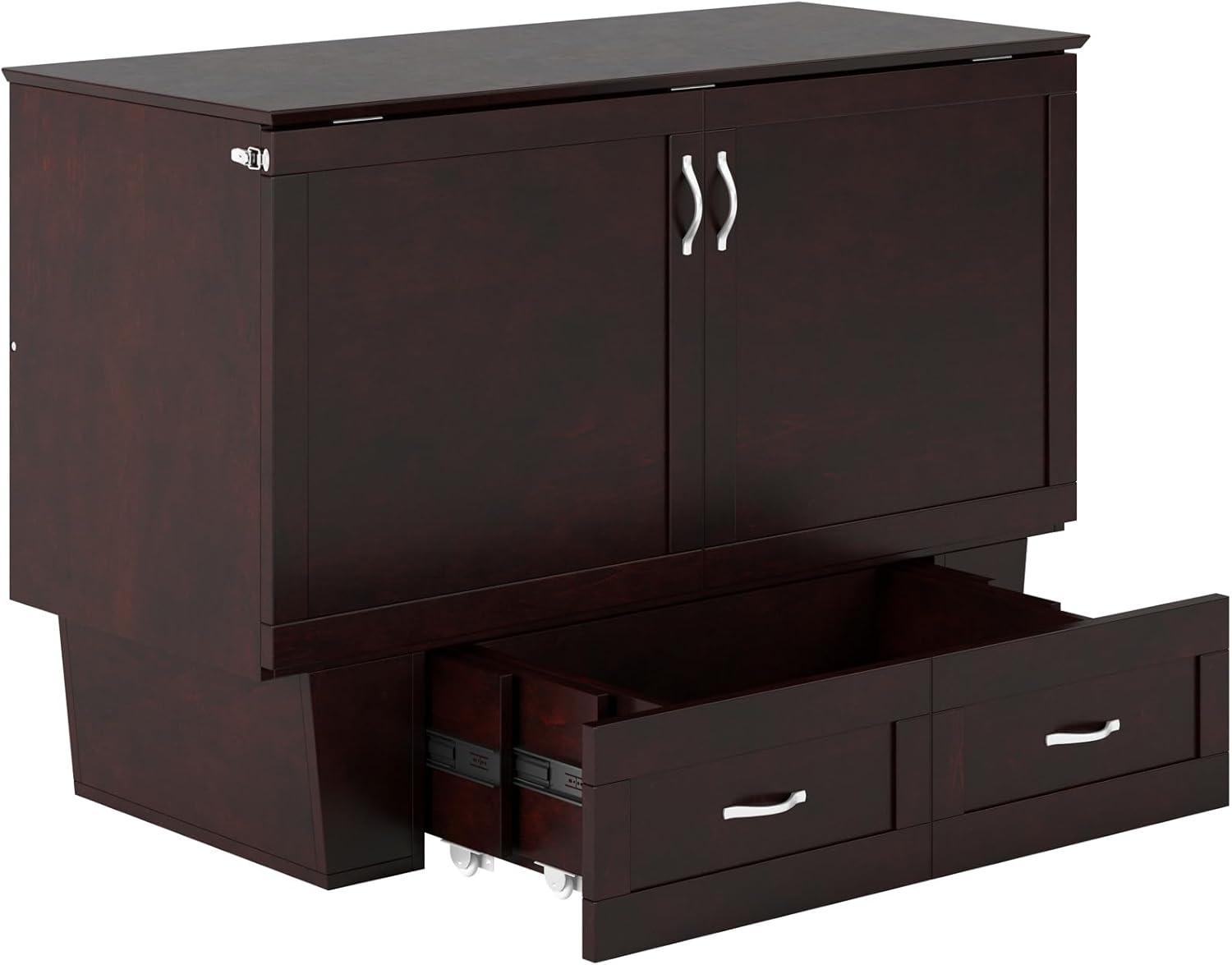 Queen Monroe Murphy Bed Chest with Memory Foam Mattress - AFI