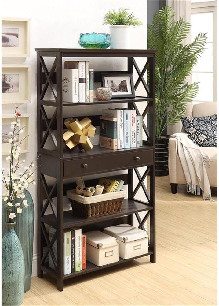 Convenience Concepts Oxford 5-Tier Bookcase with Drawer, Multiple Finishes