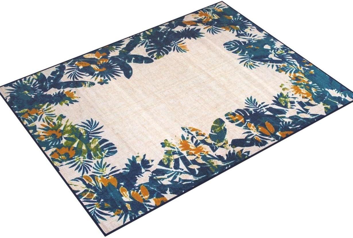 World Rug Gallery Contemporary Floral Border Indoor/Outdoor Area Rug