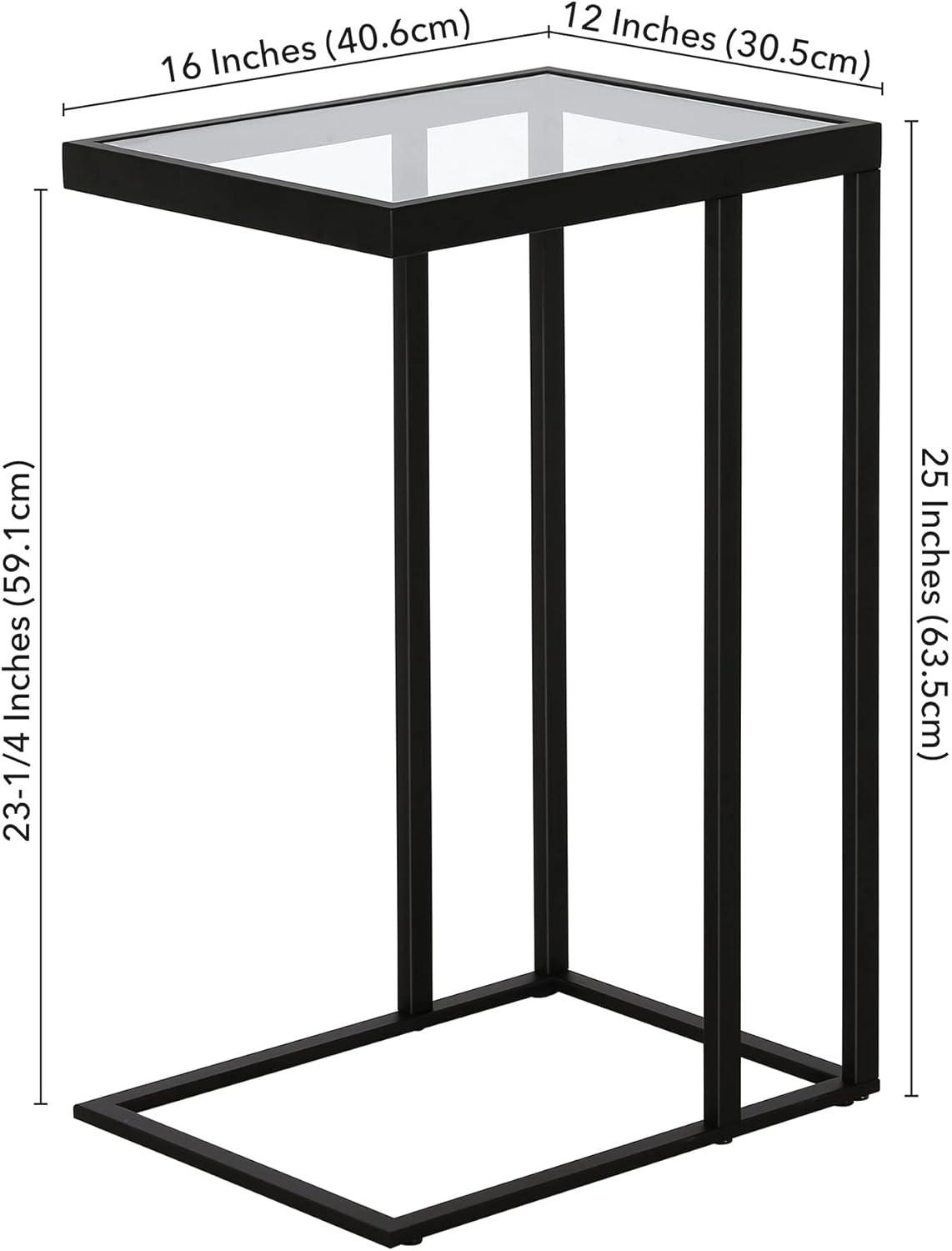 Evelyn&Zoe Alexis 16" Wide Rectangular Side Table, Blackened Bronze