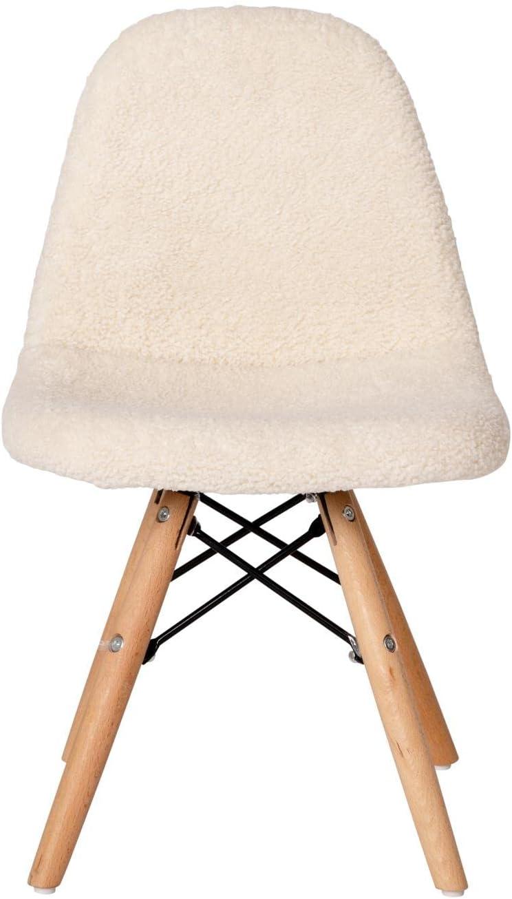 Flash Furniture Zula Collection Kids Furry Chairs, Off-White