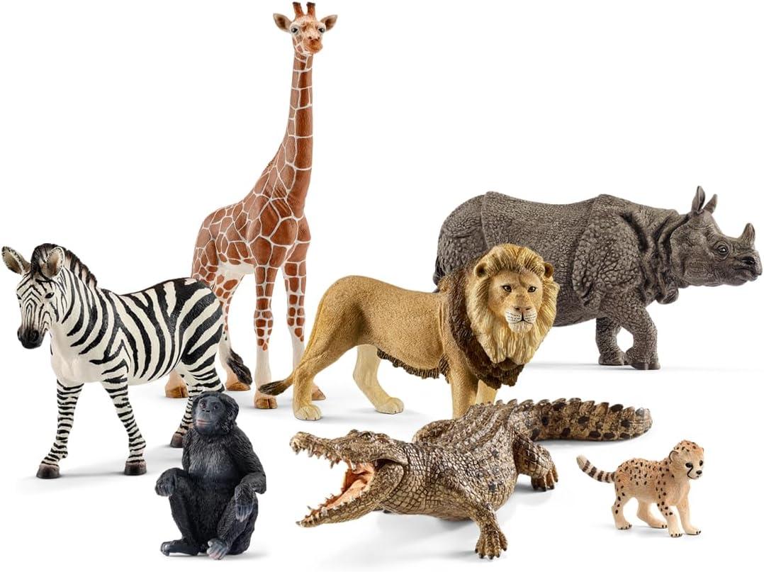 Schleich 7-Piece Safari Animal Figurine Set for Kids