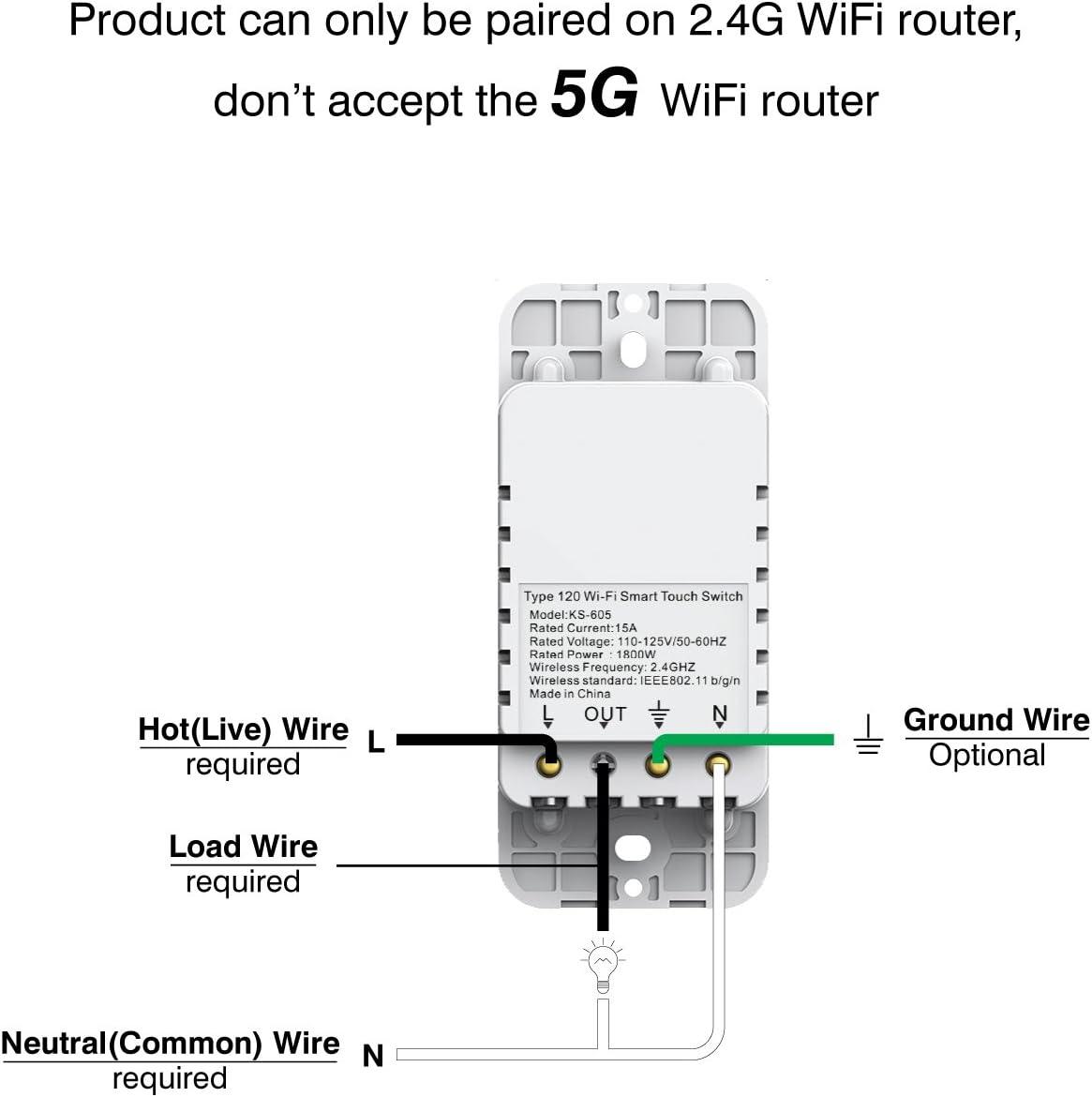 Smart Light Switch, Compatible with Alexa, Google Assistant, IFTTT, WiFi Light, Neutral Wire Required, Schedule Setting APP Remote Control, ETL, No Hub Required (Smart Switch 2pack)