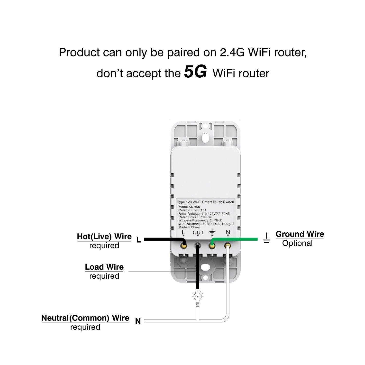 Smart Light Switch, Compatible with Alexa, Google Assistant, IFTTT, WiFi Light, Neutral Wire Required, Schedule Setting APP Remote Control, ETL, No Hub Required (Smart Switch 2pack)