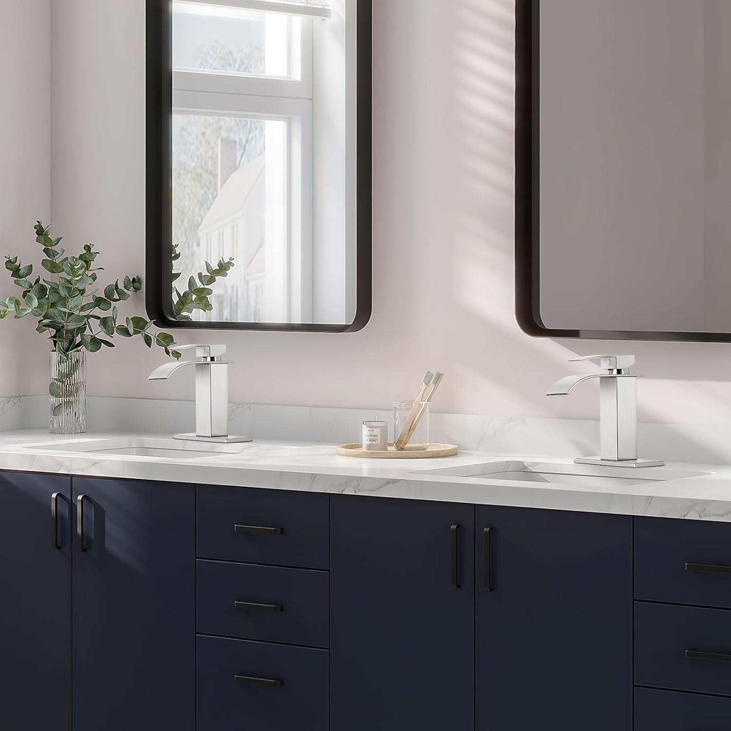 Waterfall Bathroom Faucet,Single Handle 1 Or 3 Hole Bathroom...