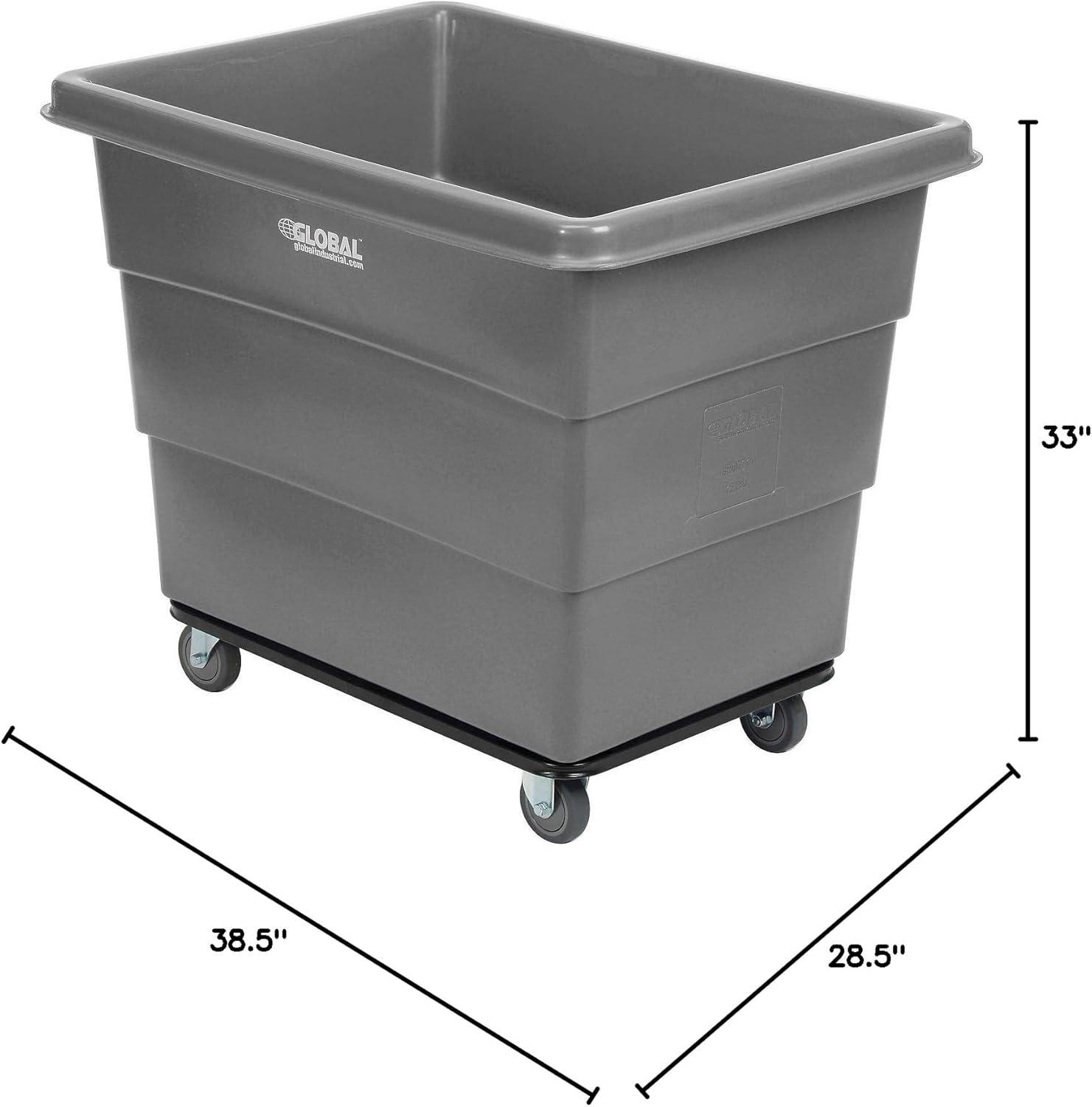 Gray Heavy-Duty Plastic Bulk Box Truck with Steel Chassis Base