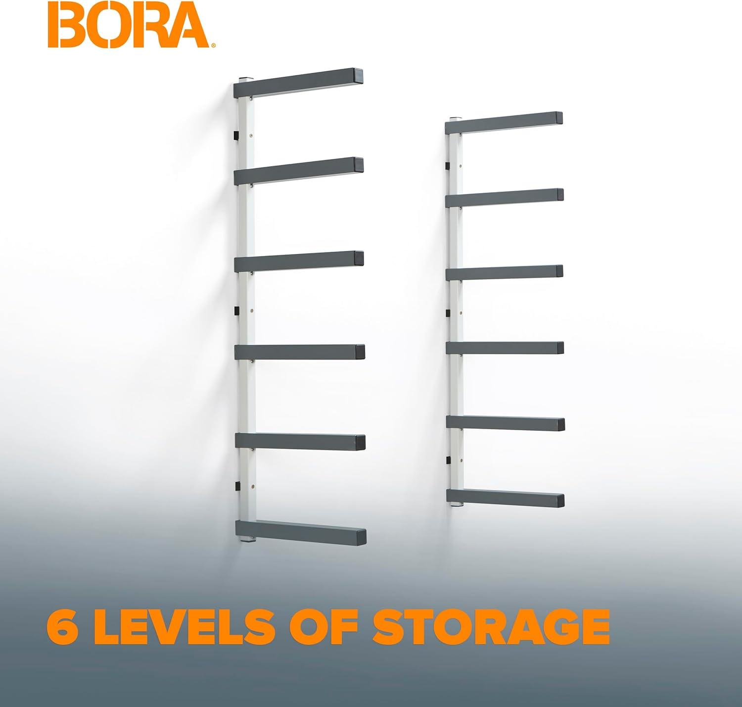 Bora Portamate Wall Mounted Storage Rack 6 Level Gray/white