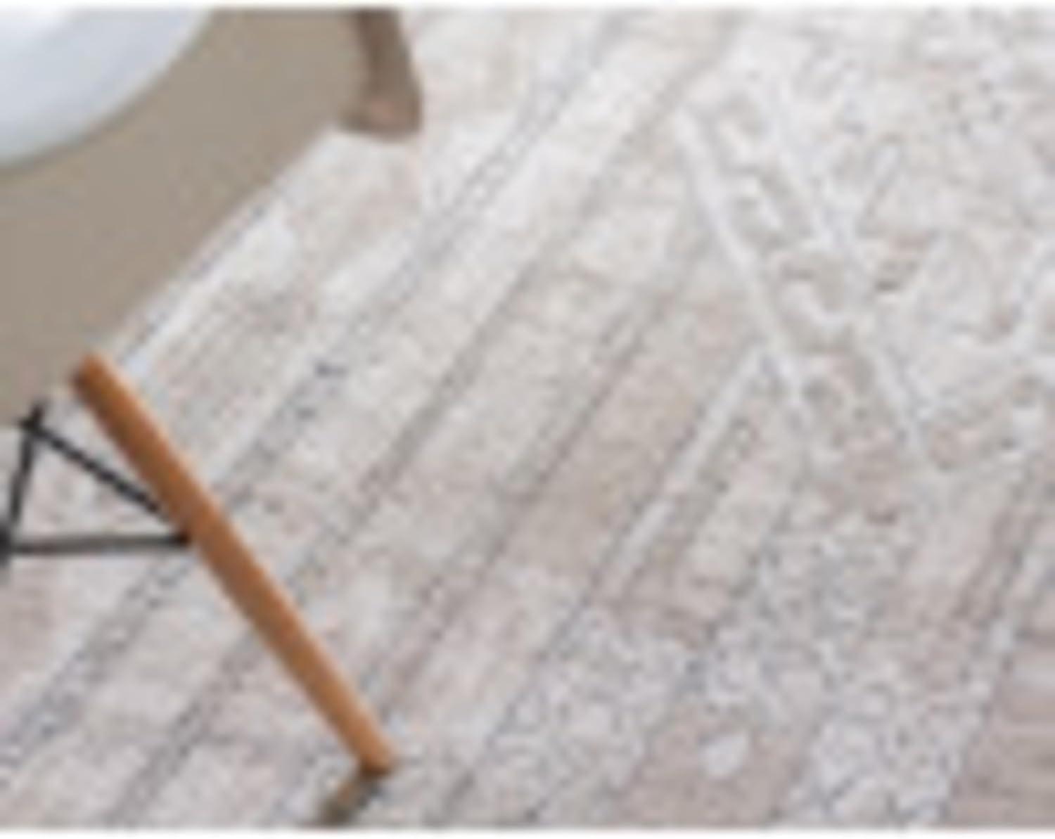 Unique Loom Portland Collection Southwestern Inspired Striped Tone-on-Tone Area Rug (8' 0 x 8' 0 Square, Tan/ Ivory)