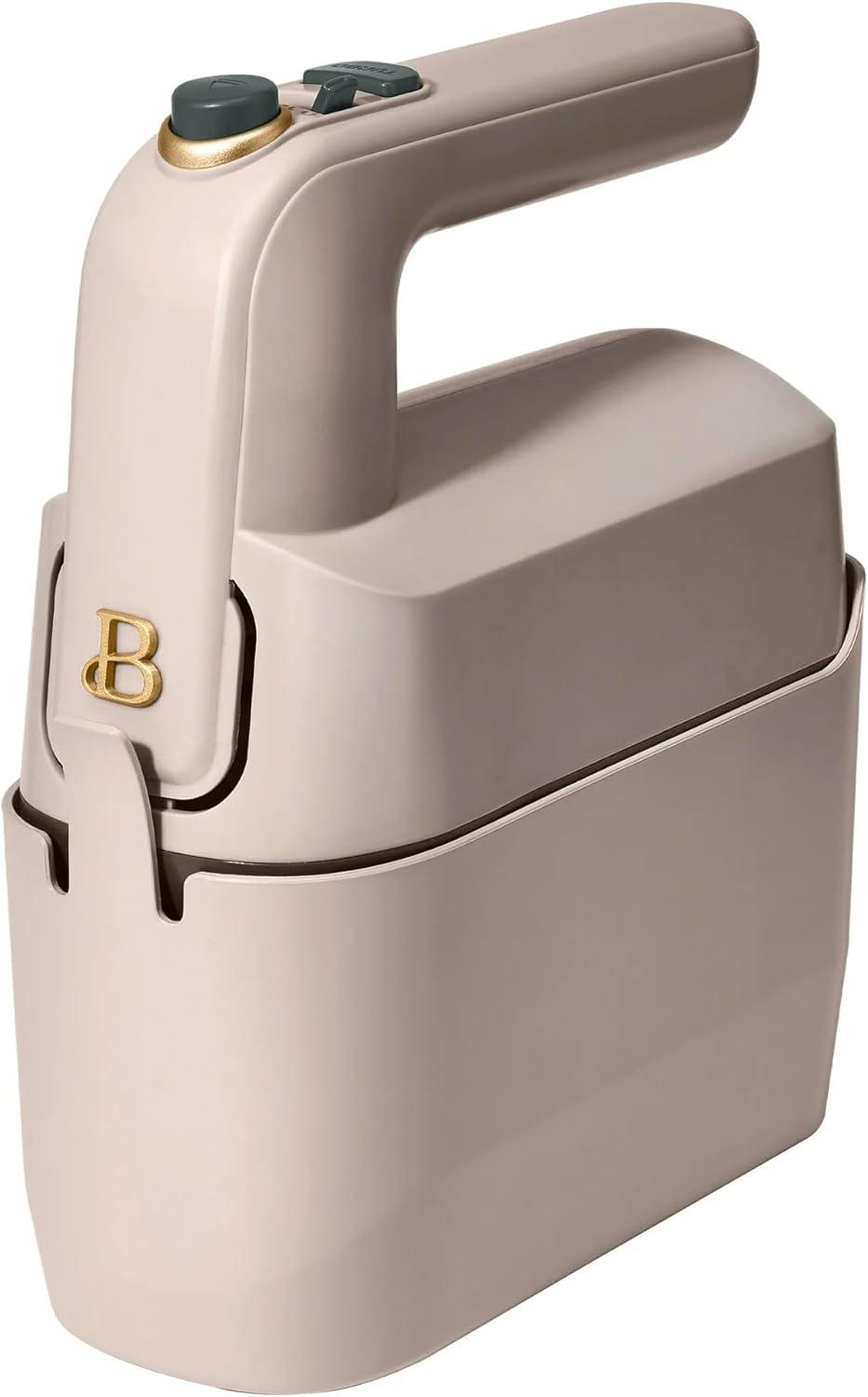 Beautiful 6-Speed Electric Hand Mixer, Porcini Taupe by Drew Barrymore