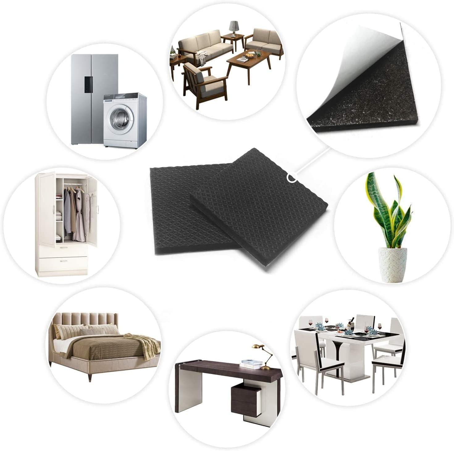 Yelanon Non Slip Furniture Pads -24 pcs 2’’ Furniture Grippers Hardwood Floors, Non Skid for Furniture Legs,Self Adhesive Rubber Feet, Anti Slide Furniture Floors Protectors for Keep Couch Stoppers