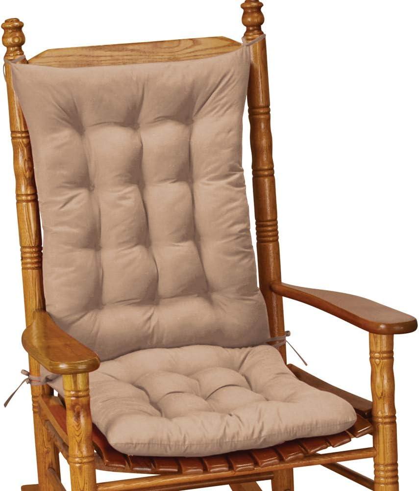 Collections Etc Quilted Rocking Chair Cushion Set 19.5 X 17.5 X 1 Beige