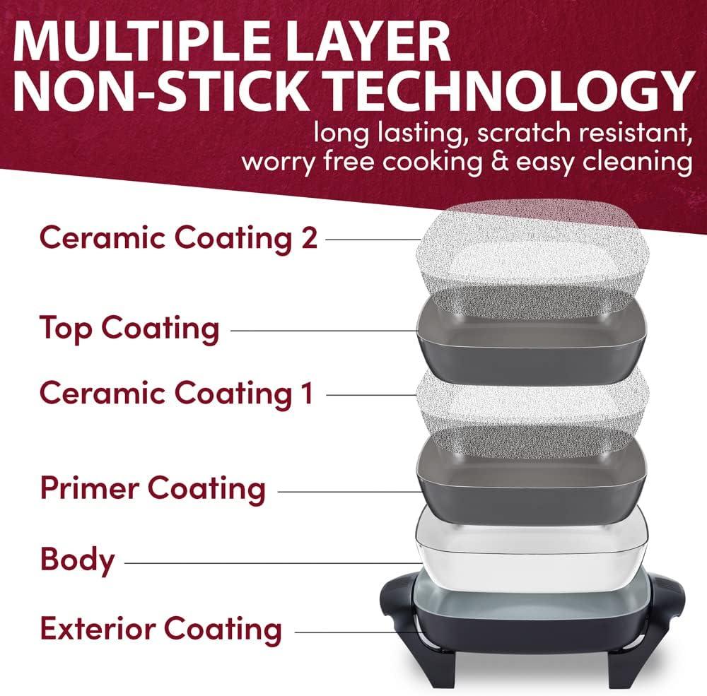 Elite Gourmet Healthy Ceramic Coated Electric Skillet