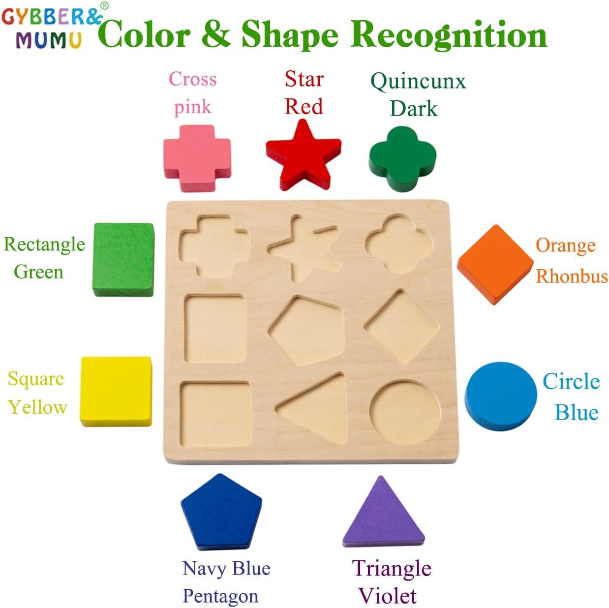 GYBBER&MUMU Preschool Colorful Wooden Shape Puzzle