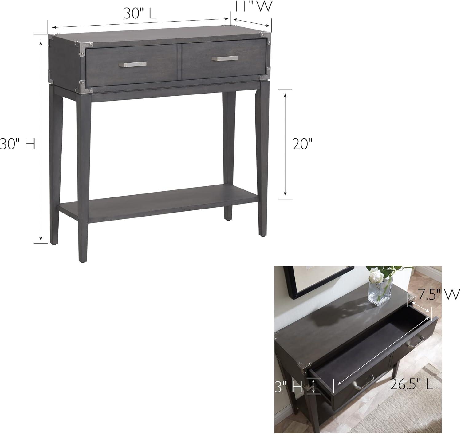 Demilune Hall Stand - Chocolate Cherry - Leick Home: Entryway Furniture with Drawer & Lower Shelf