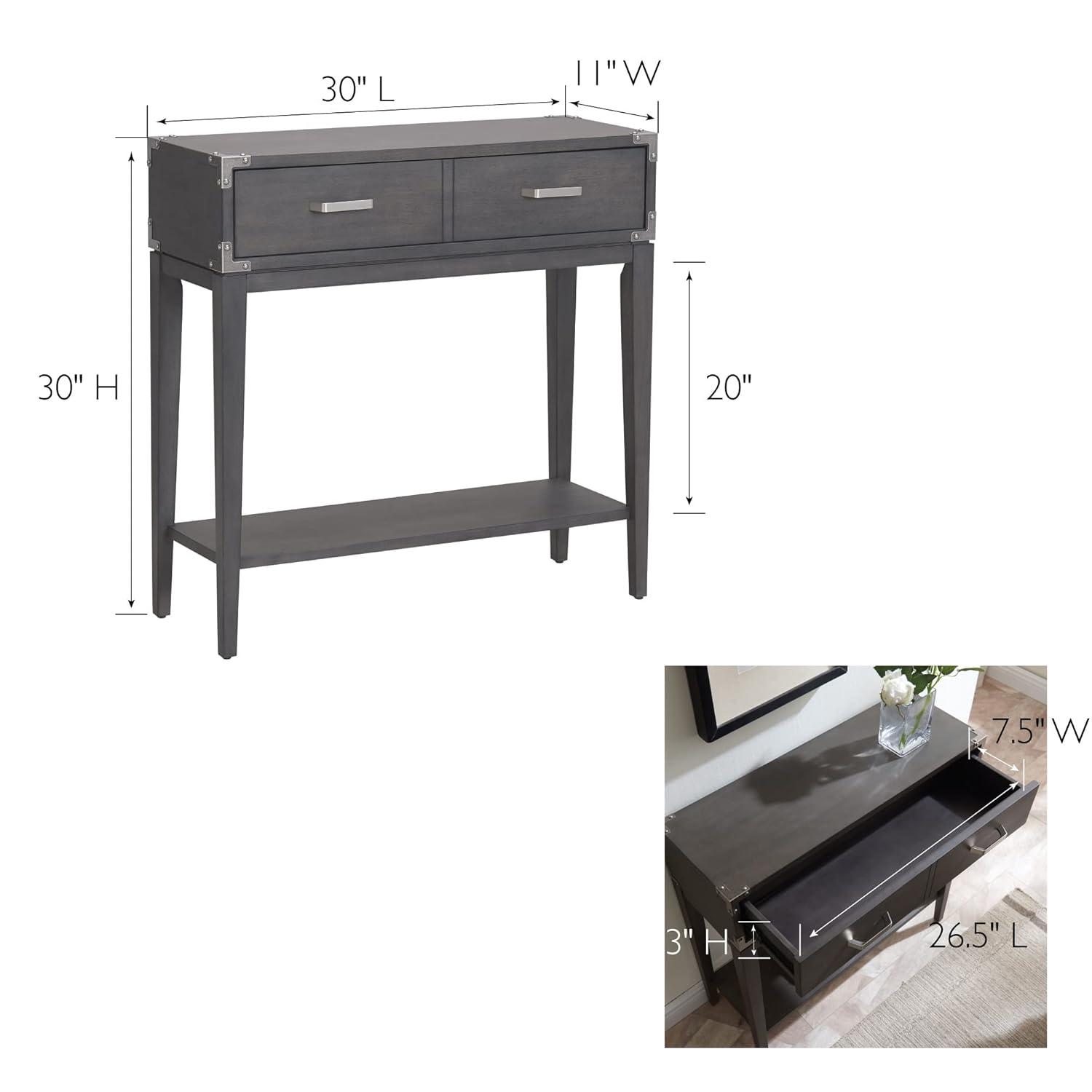 Demilune Hall Stand - Chocolate Cherry - Leick Home: Entryway Furniture with Drawer & Lower Shelf